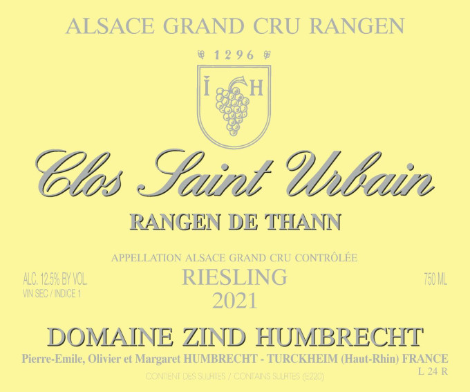 Riesling Grand Cru Rangen de Thann Clos Saint Urbain 2021